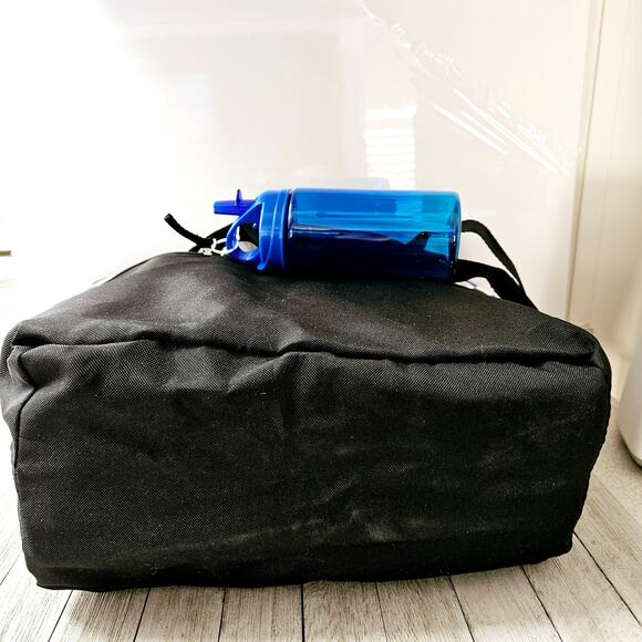 Jumbo Tote Insulated Black and Blue Zippered Shoulder Carryall Bag with Diamond - Picture 9 of 16